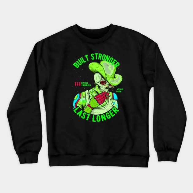 Tokebi's Cyberpunk Enhance Cowboy Skull Crewneck Sweatshirt by TOKEBI